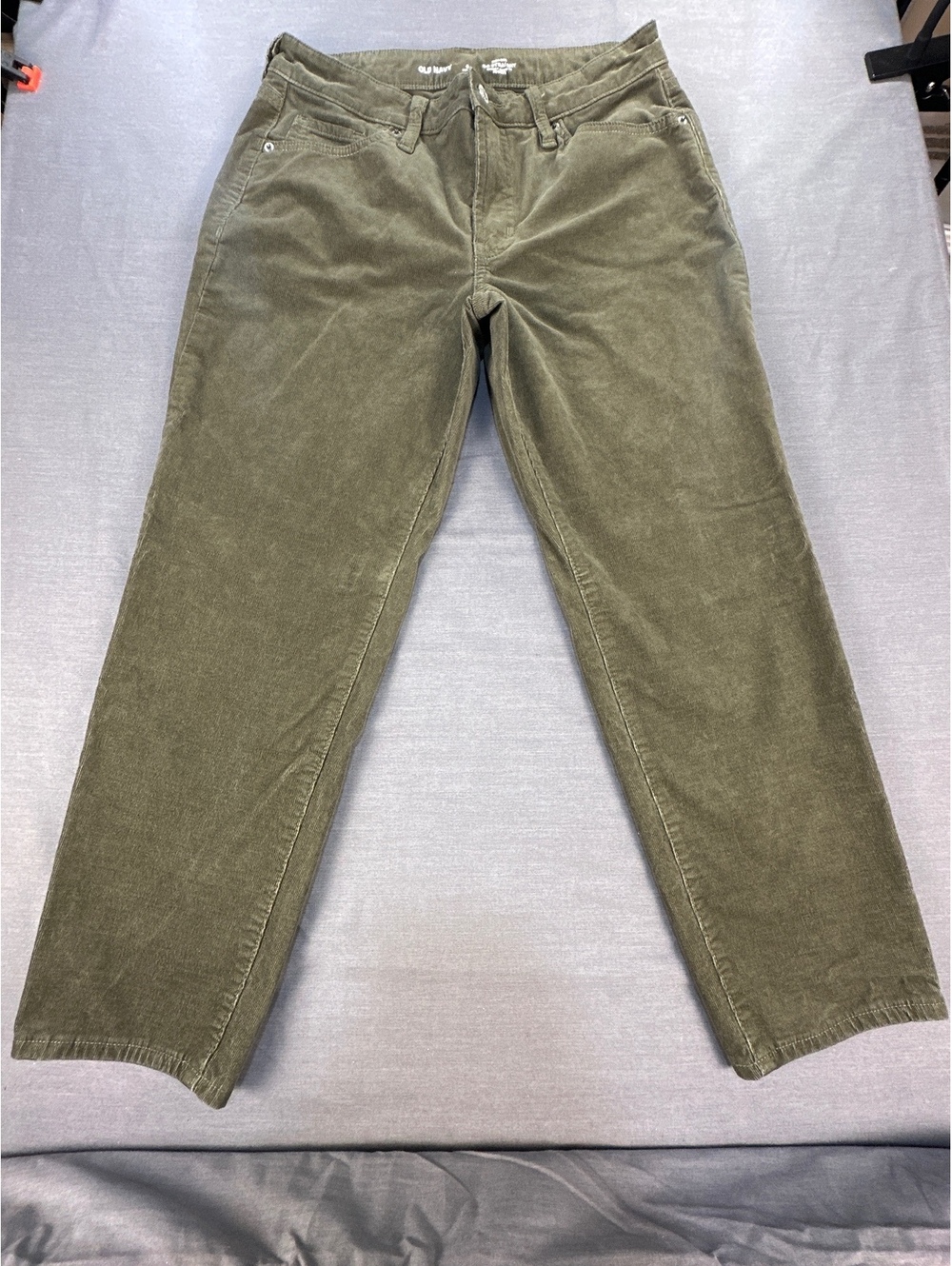 Old Navy Women Pants 6 Petite Olive Green High-Rise OG Straight